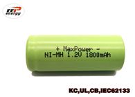 Batteries rechargeables durables de NIMH 4/5A1800mAh 1.2V avec la certification de la CE kc d'UL