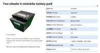 cellule d'Ion Rechargeable Batteries Automobile 18650 de lithium de 72V 30Ah