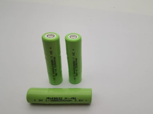 UL 3.6V 200mAh NIMH Piles rechargeables 1/3BBB batterie NIMH personnalisée prête à l'emploi