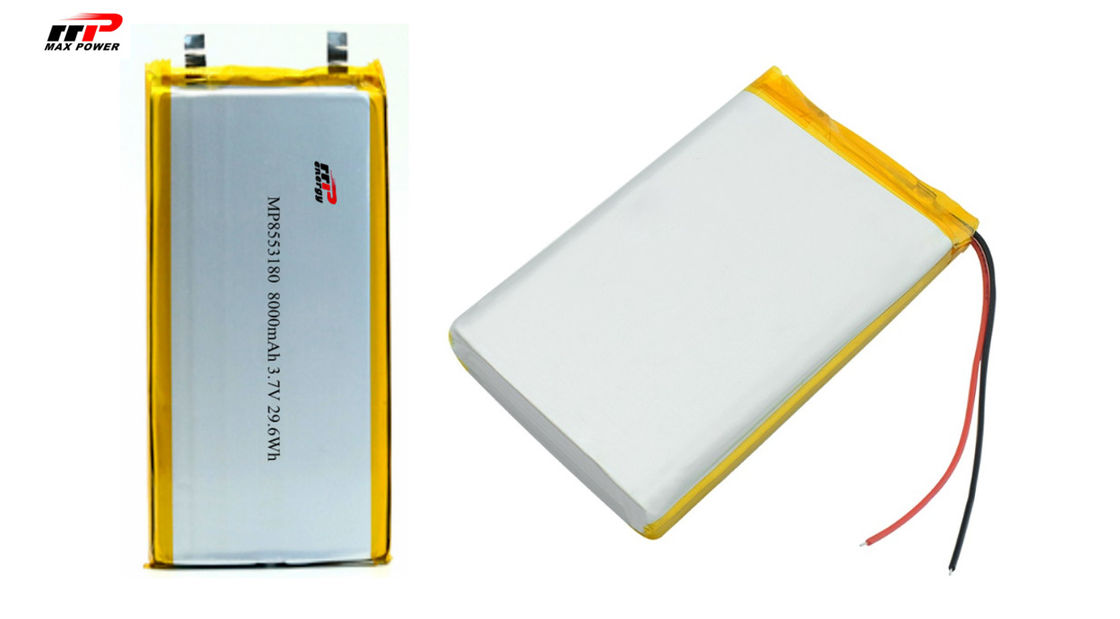 batterie de polymère de lithium de 3.7V 8000mAh 8553180 certification des CB MSDS du CEI de haut débit