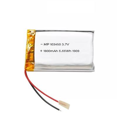 103450 cellule de batterie de polymère de lithium de paquet de batterie de Lipo de puissance élevée de 1800mAh 3.7V
